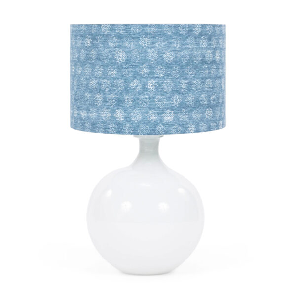 White Cased Glass Spherical Table Lamp