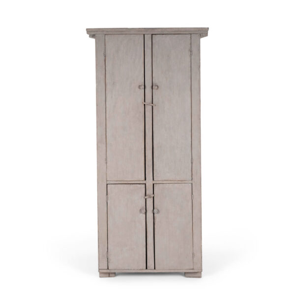 19th Century Painted Primitive Corner Cupboard
